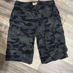Weatherproof Kids Camo Cargo Shorts - Black and Gray